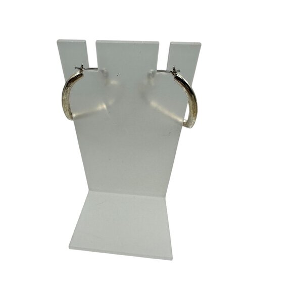 SILVER Heart Shaped Hoop Earrings Womens Fashion Jewelry Valentines Day - Picture 6 of 6